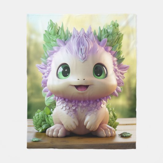 アクソロトル魅力的ミンティ フリースブランケット (正面)