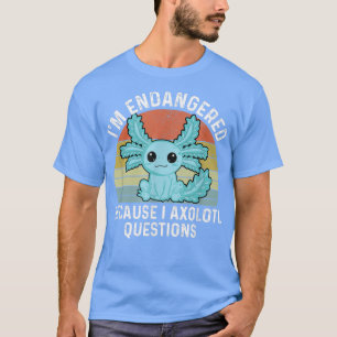 『アクソロトル』かわいいアクソロトに質問で絶滅危惧種 Tシャツ
