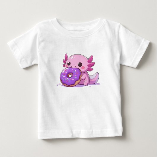 アクソロ食べテル紫ドーナツ。ベビー ベビーTシャツ (正面)