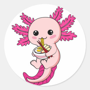 アクソロ食べトルかわいいアニメクラシック ラウンドシール