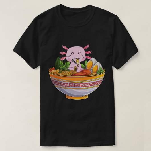 アクソロ食べトルのラーメンかわいいアニメギフトGir Tシャツ (デザイン正面)