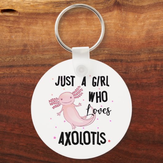 アクソロtls両生類サラマンデを愛する女の子 キーホルダー (正面)