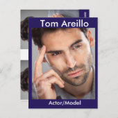 アクターとモデルのヘッドショットコンポーネントテンプレート両面 ポストカード (正面/裏面)