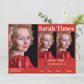 アクターとモデルのヘッドショットコンポーネントテンプレート 招待状 (スタンド正面)