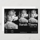 アクターとモデルのヘッドショットコンポーネントテンプレート 招待状 (正面/裏面)