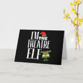 アクターのエルフとマッチングする楽しいクリスマス カード (黄色い花)
