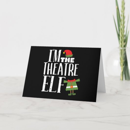 アクターのエルフとマッチングする楽しいクリスマス カード (正面)