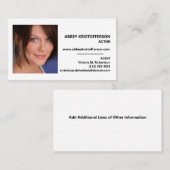 アクターのヘッドショットエージェント情報の横 名刺 (正面/裏面)