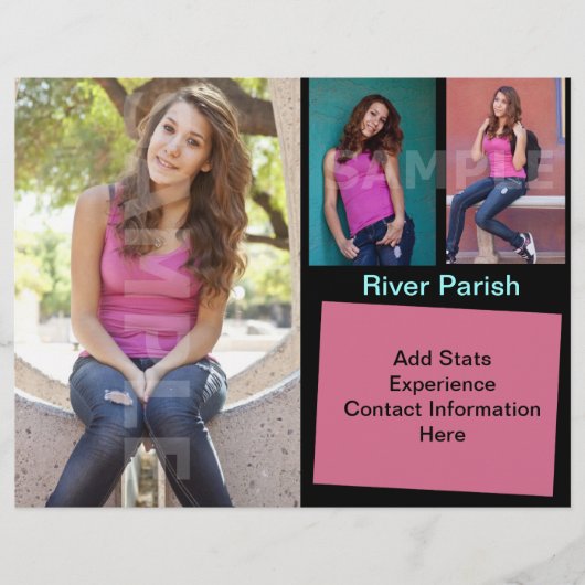 アクターのヘッドショット複合モデルカード チラシ (正面)