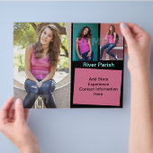 アクターのヘッドショット複合モデルカード チラシ (手)