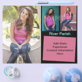 アクターのヘッドショット複合モデルカード チラシ (シングル)