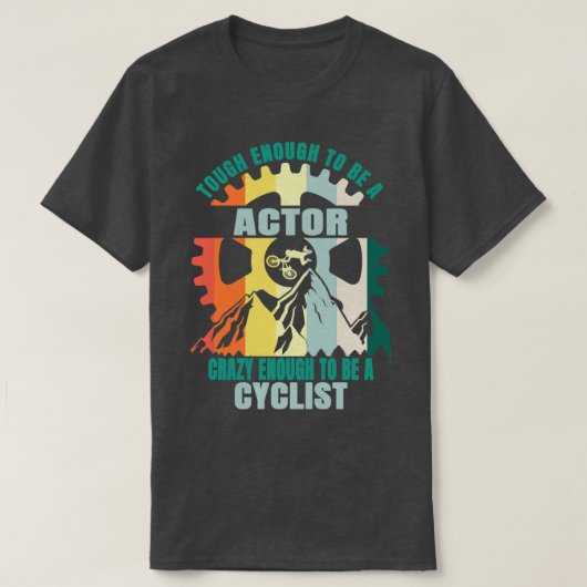 アクターバイクもしくは自転車に乗る人デザイン Tシャツ (デザイン正面)