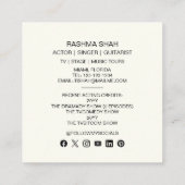 アクターミュージシャンエンターテイメントプロフェッショナル写真 スクエア名刺 (裏面)