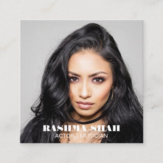 アクターミュージシャンエンターテイメントプロフェッショナル写真 スクエア名刺 (正面)