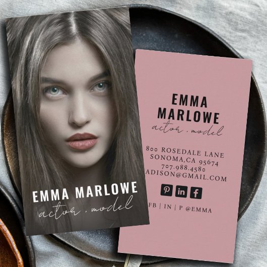 アクターモダンモデルプロフェッショナルフォトヘッドショット 名刺