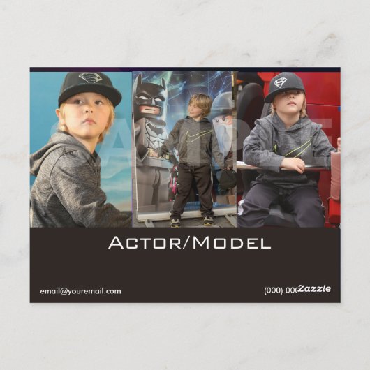 アクターモデルのヘッドショットカード(両面) ポストカード (裏面)
