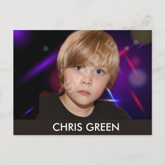 アクターモデルのヘッドショットカード(両面) ポストカード (正面)