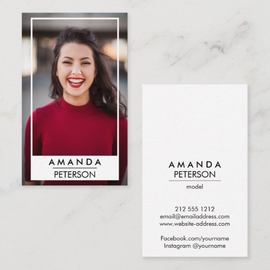 アクターモデルダンサーのフォトフレーム 名刺 (正面/裏面)