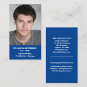 アクター女優モデル縦型フォトブルー 名刺 (正面/裏面)