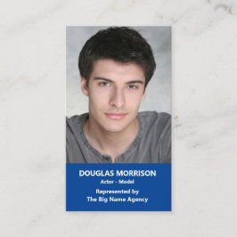 アクター女優モデル縦型フォトブルー 名刺