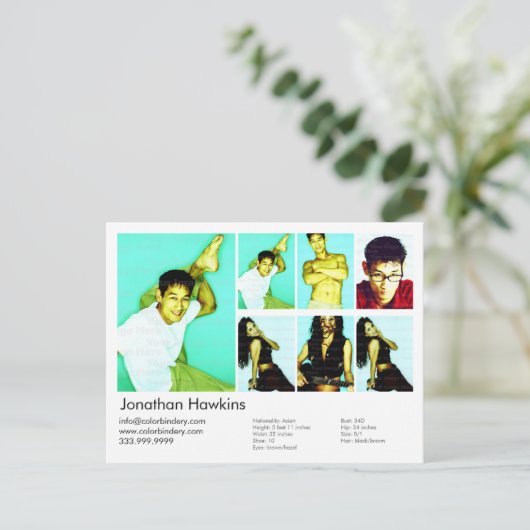 アクター/モデルのヘッドショットカード ポストカード (スタンド正面)