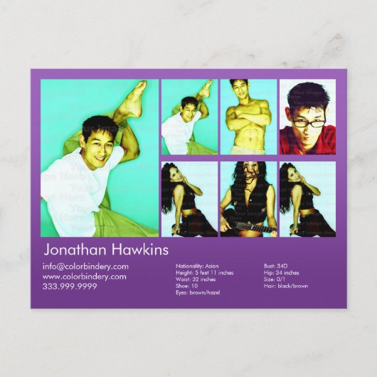 アクター&モデルバイオレットヘッドショットコンプ ポストカード (正面)