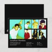 アクター/モデルブラックヘッドショットカード ポストカード (正面/裏面)