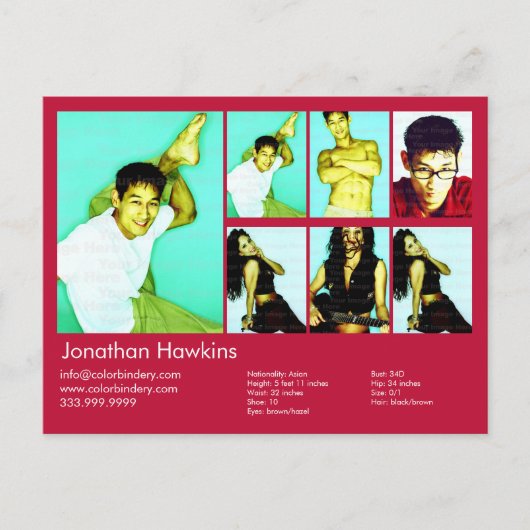 アクター&モデルレッドヘッドショットコンプ ポストカード (正面)