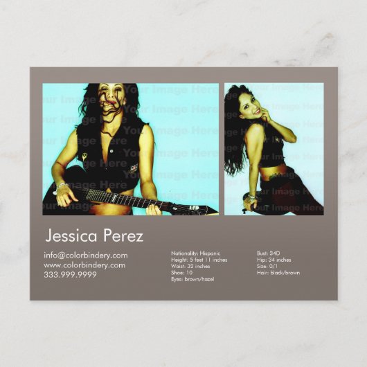 アクター&モデル2ショットウォームグレーヘッドショットカンプ ポストカード (正面)