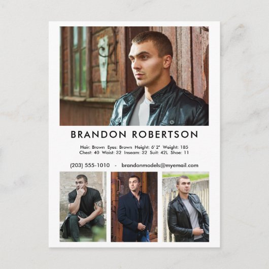 アクターModel 4写真テンプレートのプロモーション ポストカード (正面)