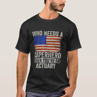 アクチュアリーおもしろいスーパーヒーローヴィンテージティー男性へパパ Tシャツ