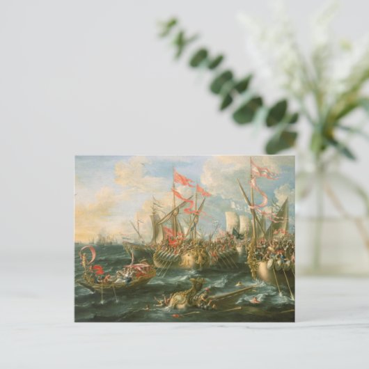 アクティウム、ギリシャ、ローマの軍艦の戦い ポストカード (スタンド正面)