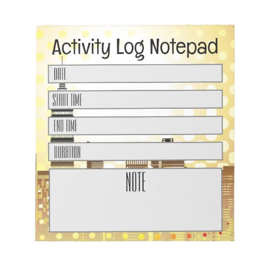 アクティビティログ毎日タスク時間レコードメモ帳 ノートパッド (正面)