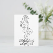 アクティビティーアニメの女学生に色を付10代のける ポストカード (スタンド正面)