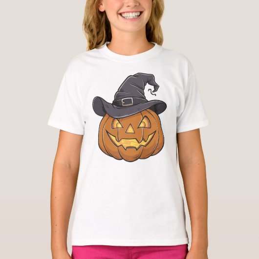 アクティブなハロウィーンパンプキンガールズ Tシャツ (正面)