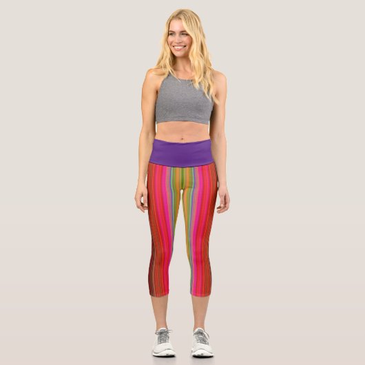 アクティブな数々の女性の色のハイ カプリレギンス (正面)