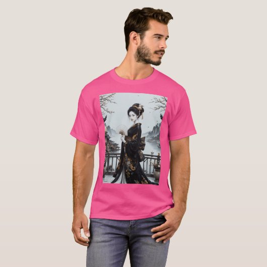 アクティブな芸者 Tシャツ (正面フル)