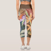 アクティブな衣服カプリレギンスと抽象芸術植物学 カプリレギンス (裏面)