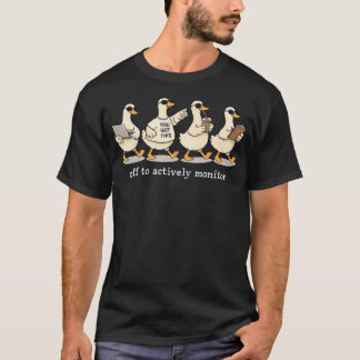 アクティブに監視するカモの面白グッズ Tシャツ