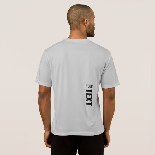 アクティブウェアシルバーメンズスポーツバックサイドプリント Tシャツ (裏面フル)