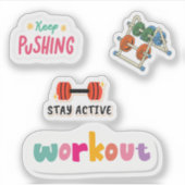 アクティブキュートイラストカラフルスクラップブック シール (正面)