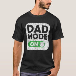 アクティブパパモードオンヴィンテージ新しい未来のパパ父 Tシャツ