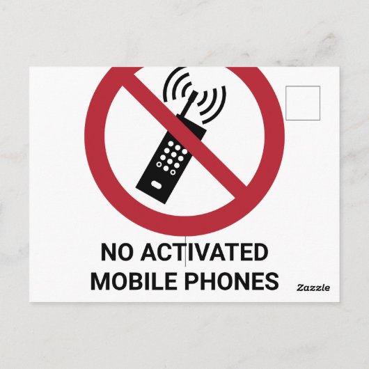 アクティブ化された携帯電話なし、禁止標識 ポストカード (裏面)