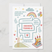 アクティ遊ブな誕生日クエスト、バルーンと城 招待状 (正面)