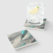 アクテ書ィックな石を下ろして010 ストーンコースター (横)