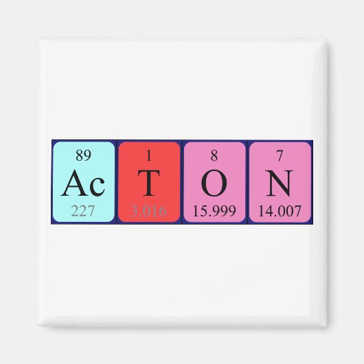 アクトン周期表名磁石 マグネット (正面)