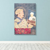 アクバル天皇のポートレートを持つジャハンガール キャンバスプリント (インサイチュ (ウッドフロア))