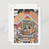 アクバル天皇(r.1556-1605)は彼の手で楽しむ ポストカード (正面/裏面)