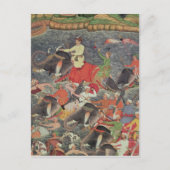 アクバル皇帝ガンジス川を渡る ポストカード (正面)