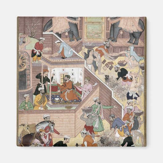 アクバル皇帝(r.1556-1605)建物を点検する マグネット (正面)